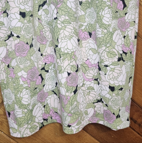 Lularoe Green, Pink, And Cream Floral Print Julia Bodycon Medium Dress - Picture 12 of 14
